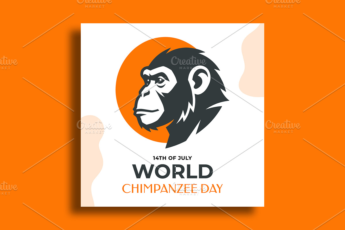 World Chimpanzee Day Banner Design, a Social Media Template by nandinigraphics (Photo 3 of 4)