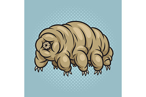 Tardigrade Water Bear Pop Art Vector