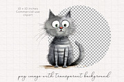 Quirky & Whimsical Cat Clipart Set, an Animal Illustration by PaintPixelCo (Thumbnail 8 of 10)