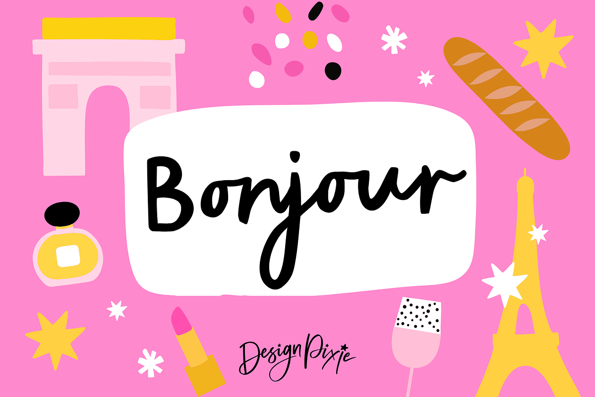 Bonjour Font, a Handwritten Font by Design Pixie (Photo 1 of 9)