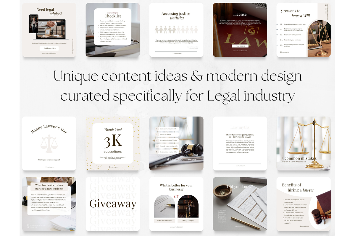 60 Lawyer Social Media Posts, a Social Media Template by PatternLab. (Photo 4 of 9)