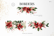Christmas Graphics, floral cliparts, a Texture Illustration by ollalya (Thumbnail 5 of 15)