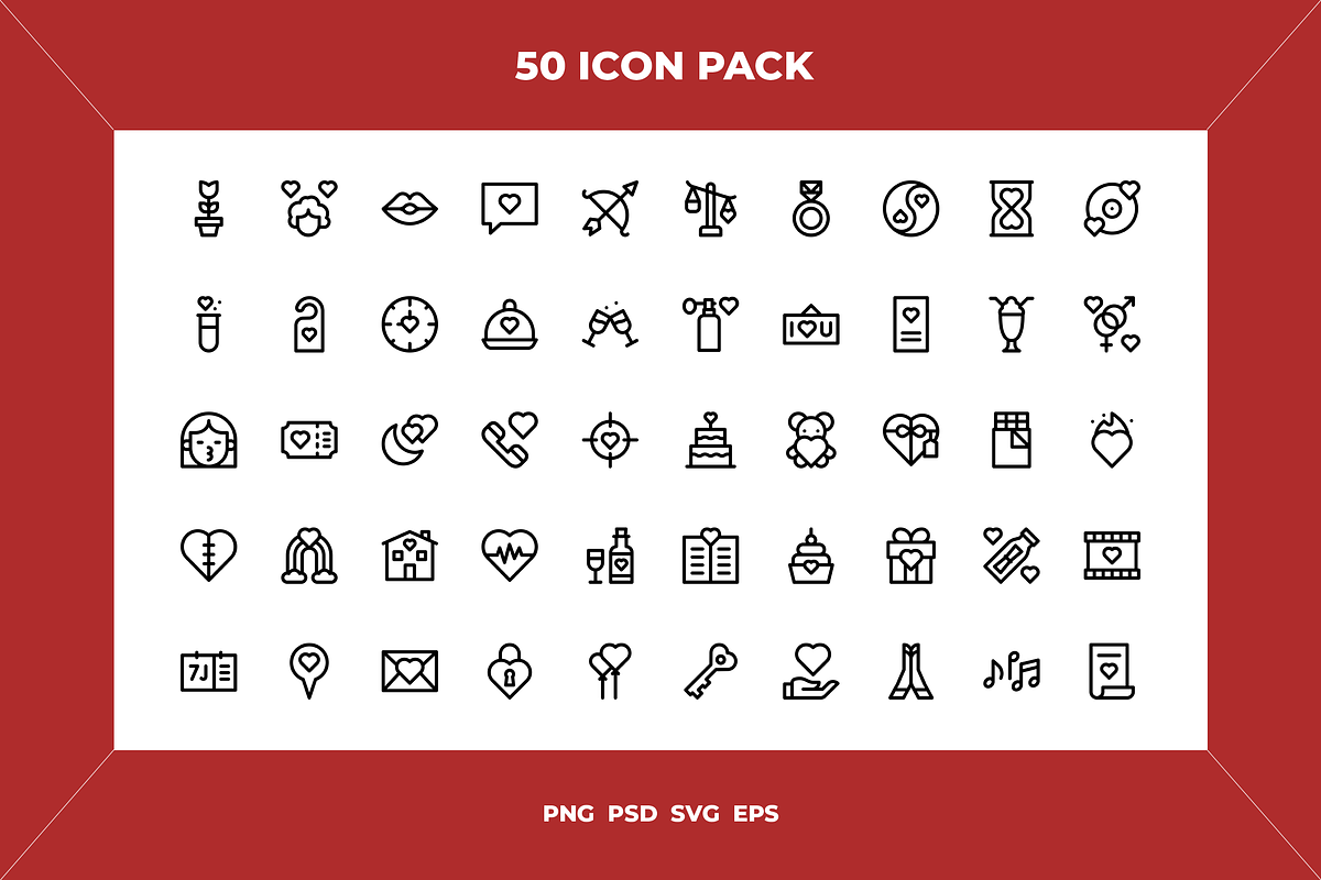 Love icons, an Outline Icon by Wencory (Photo 1 of 2)