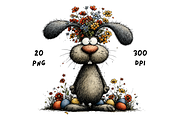 Whimsical Floral Easter Rabbit, an Animal Illustration by GiraffeCreative (Thumbnail 11 of 20)