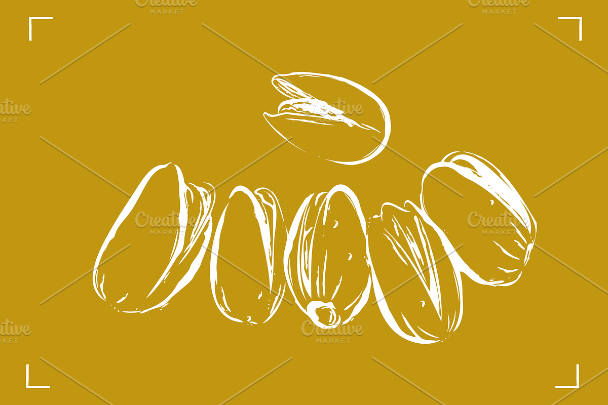 PISTACHIOS LINE ART (12+ ELEMENTS), a Food Illustration by Bonfloret Studio (Photo 7 of 7)