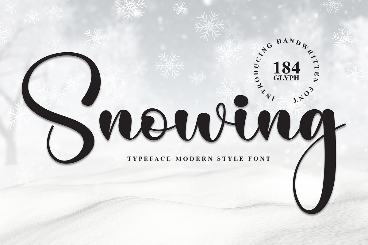 Snowing | Script Font, a Handwritten Font by Scratchones (Photo 1 of 8)