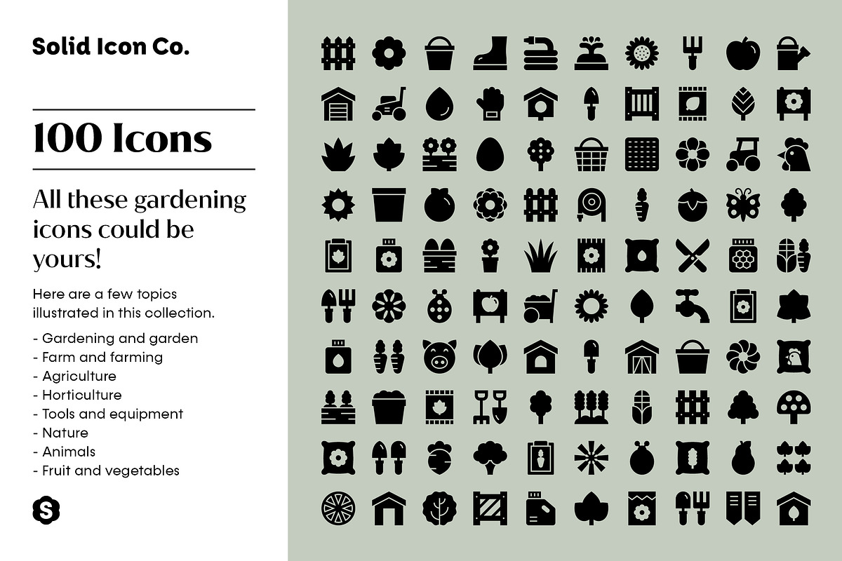Gardening Icons, a Solid Icon by Solid Icon Co (Photo 5 of 6)