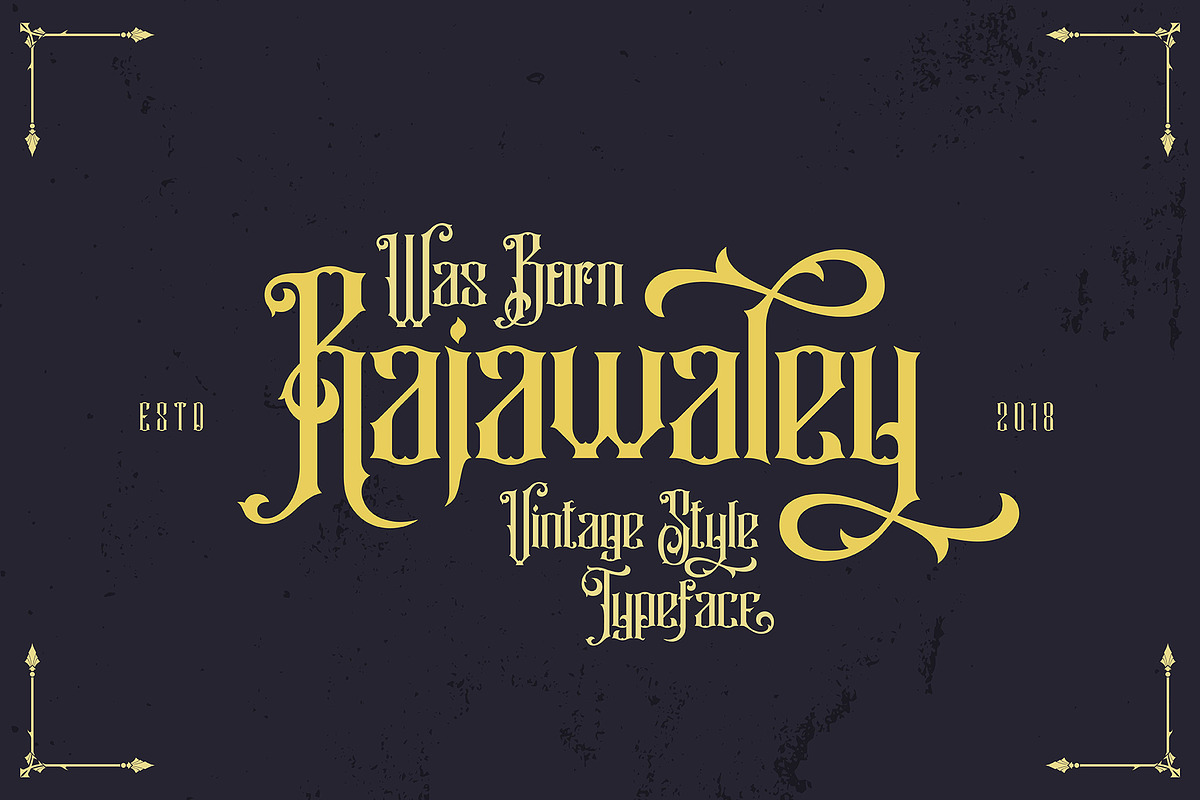 Rajawaley Typeface, a Blackletter Font by Dikas Studio (Photo 1 of 7)