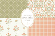 Vintage Peach Floral Print Patterns, a Pattern Graphic by Eclectic Anthology (Thumbnail 2 of 14)