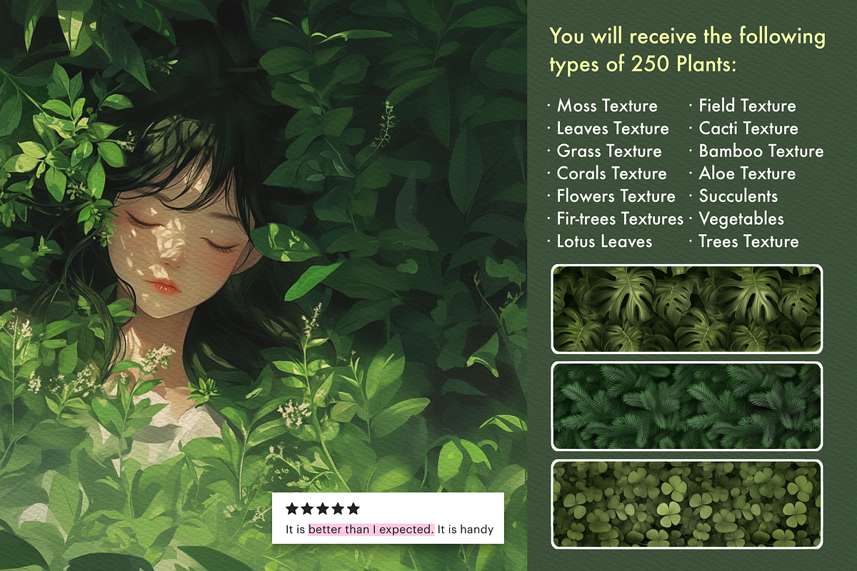 Procreate Plant Forest texture brush, a Brush Add-On by AppleinaJuice (Photo 3 of 7)