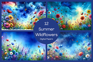 Summer Wildflower Floral Backgrounds