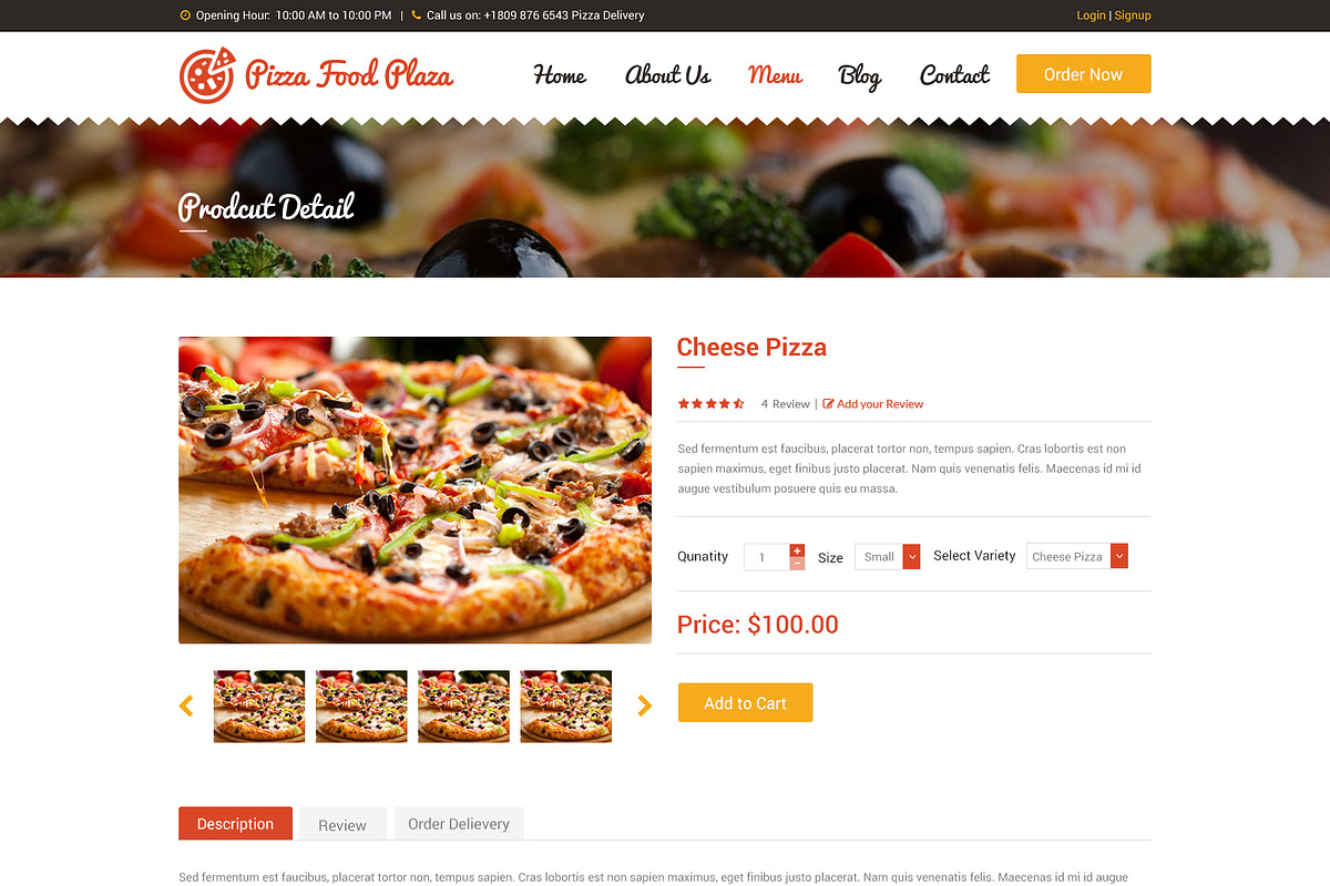 Pizza Food Plaza PSD Web Template, a Websites & App Template by WebbyTemplates (Photo 9 of 12)