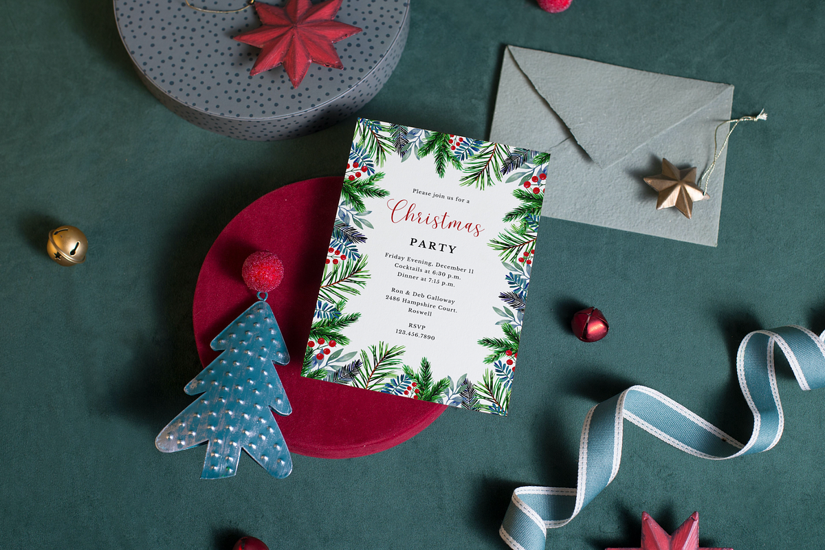 Editable Christmas Invitation, an Invitation Template by ForeverPrint (Photo 1 of 6)