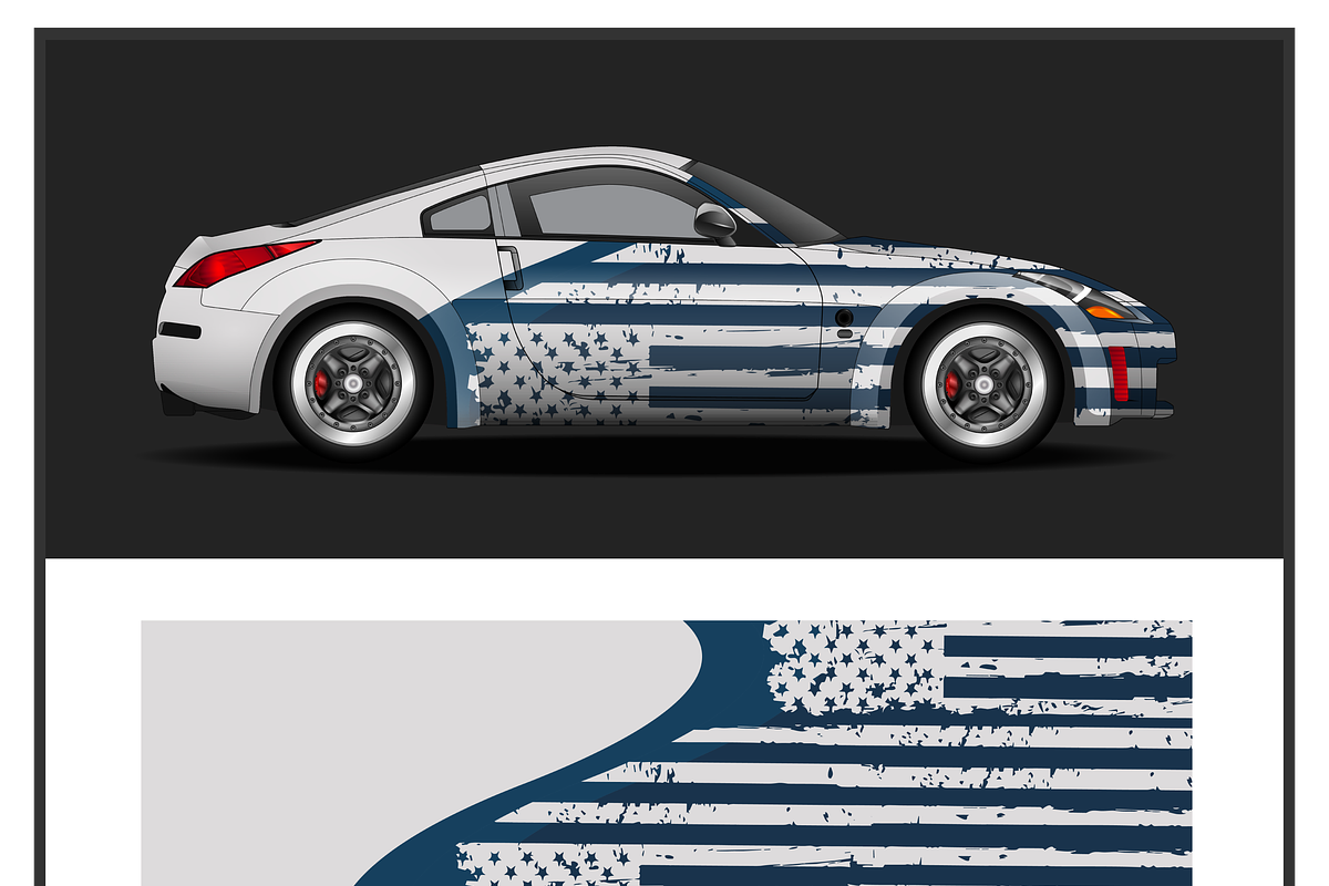Rustic American Flag Car Wrap, an Object Illustration by CarWrap design (Photo 3 of 3)