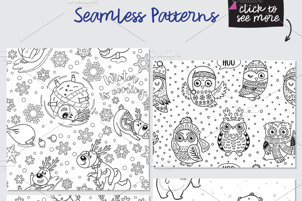 Creative Coloring Pages #2, a Pattern Graphic by PenguinHouse (Photo 3 of 11)