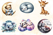 Sweet Dreams Sign ,Sleepy Animals Cl, an Illustration by SVGArt (Thumbnail 2 of 8)