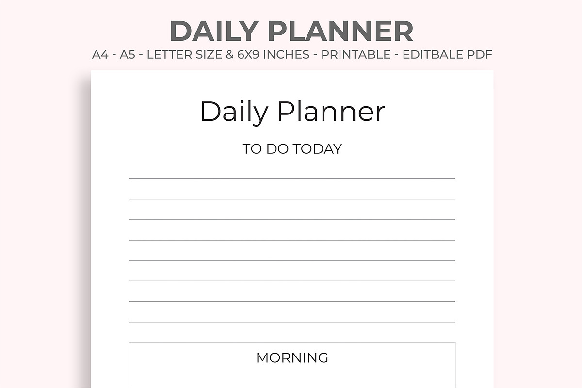 Daily Planner, a Stationery Template by M9 Design (Photo 1 of 5)