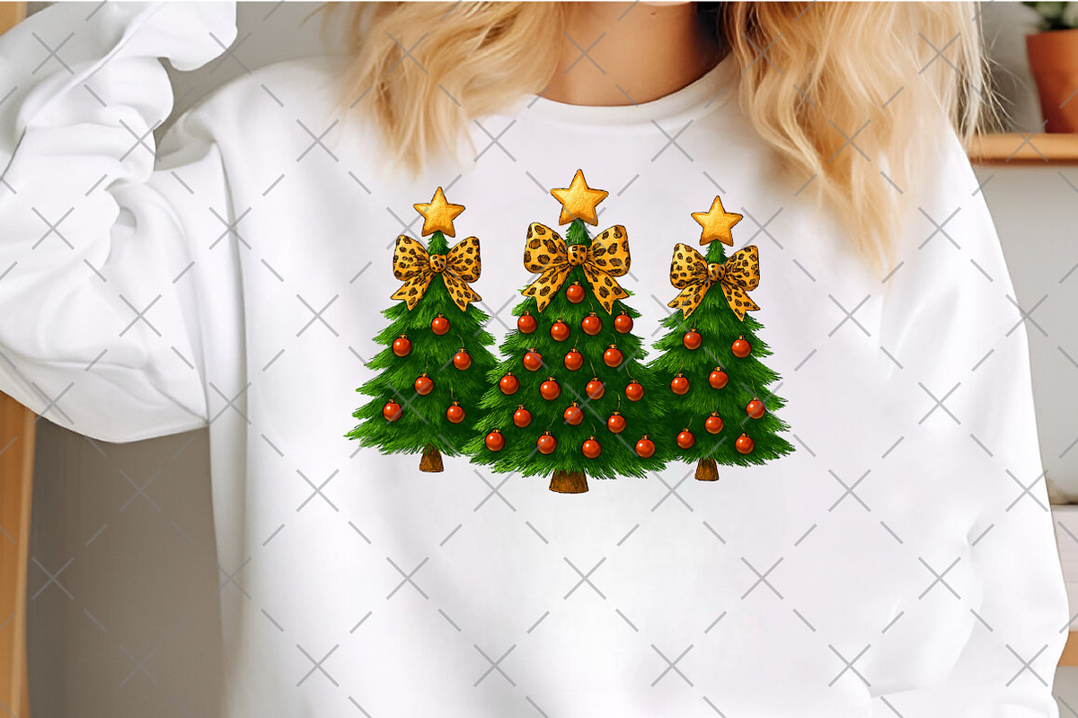 Coquette Christmas Trees Leopard Bow, an Illustration by Craft Nest (Photo 4 of 6)