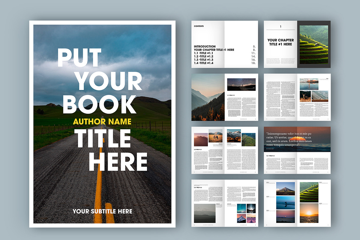Print Book Layout (A4/US), a Brochure Template by tomsarraipodesign
