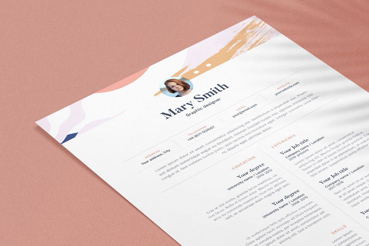 Mary | CV / resume template, a Resume Template by CV house (Photo 2 of 5)