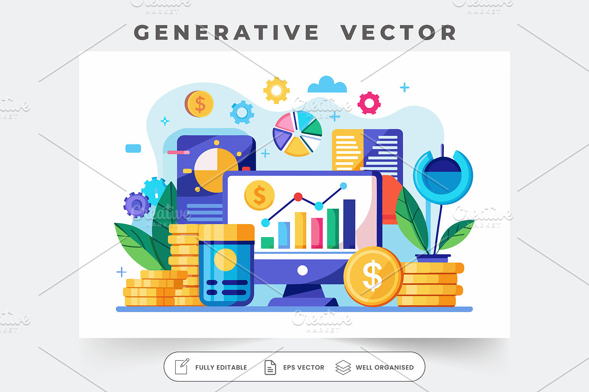 Financial data visualization with ch, a Graphic by SouravDesign