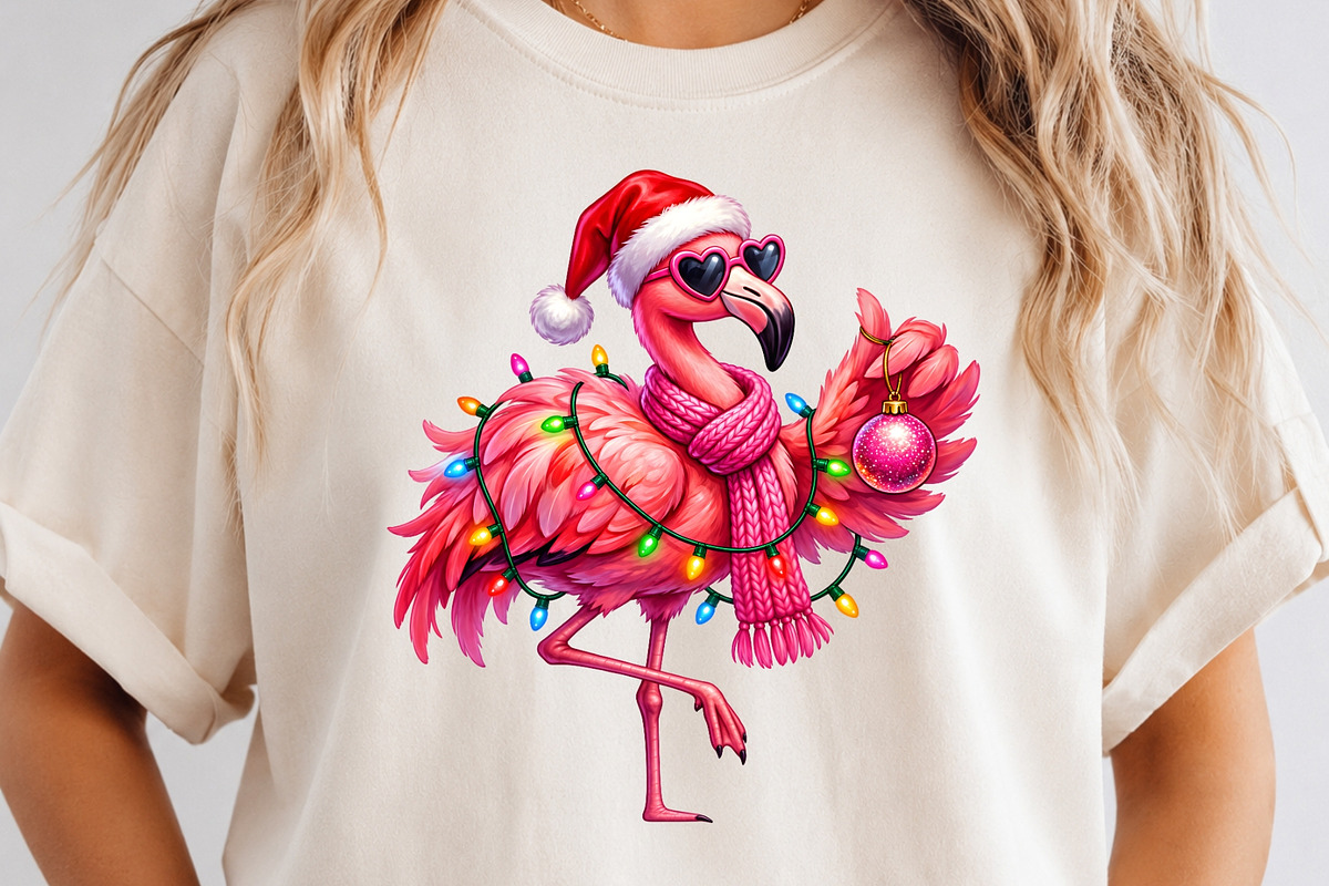 Pink Flamingo Christmas PNG Design, an Object Graphic by Zahyl Studio (Photo 2 of 7)