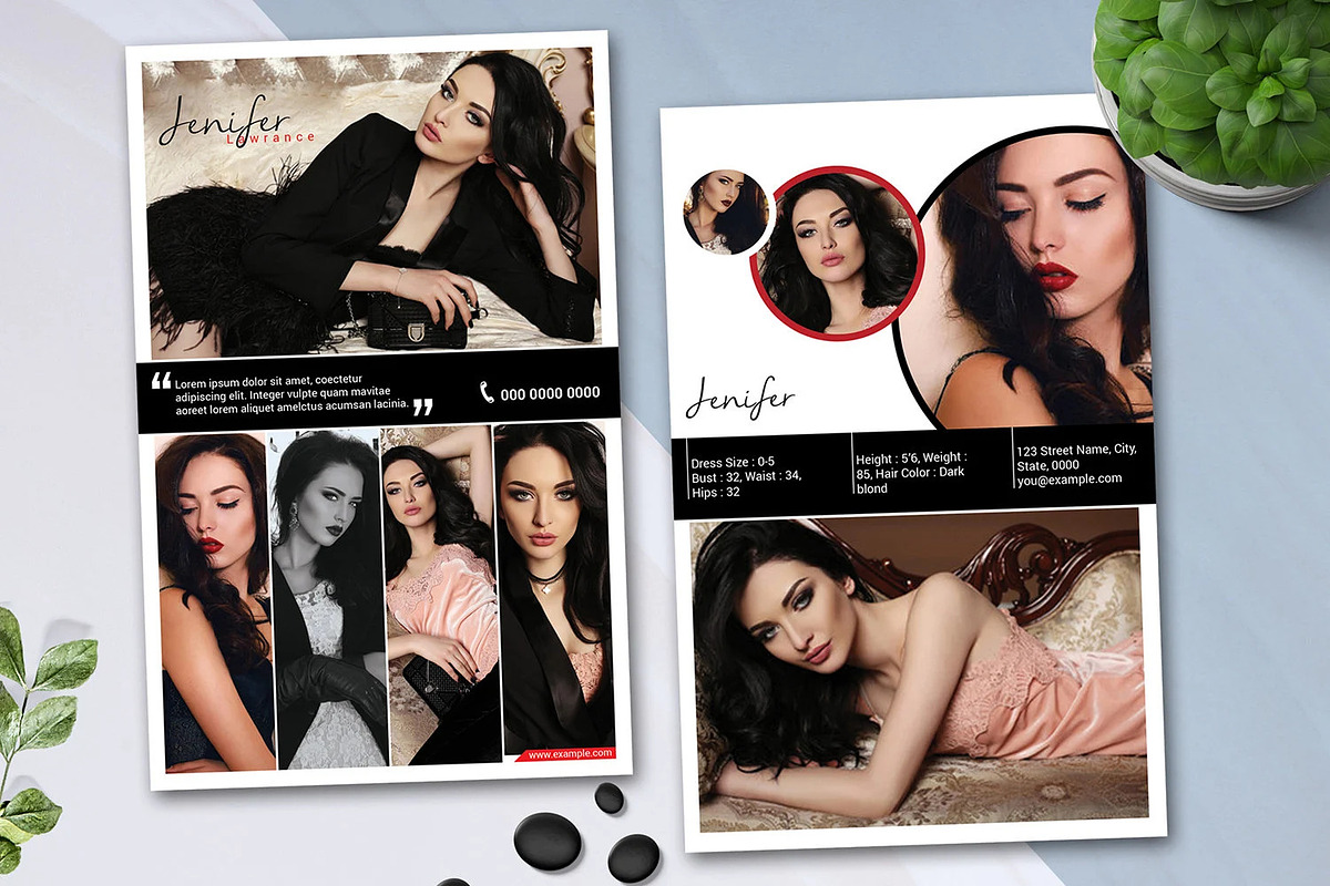 Model Comp Card Template, a Brochure Template by retrographix (Photo 2 of 2)