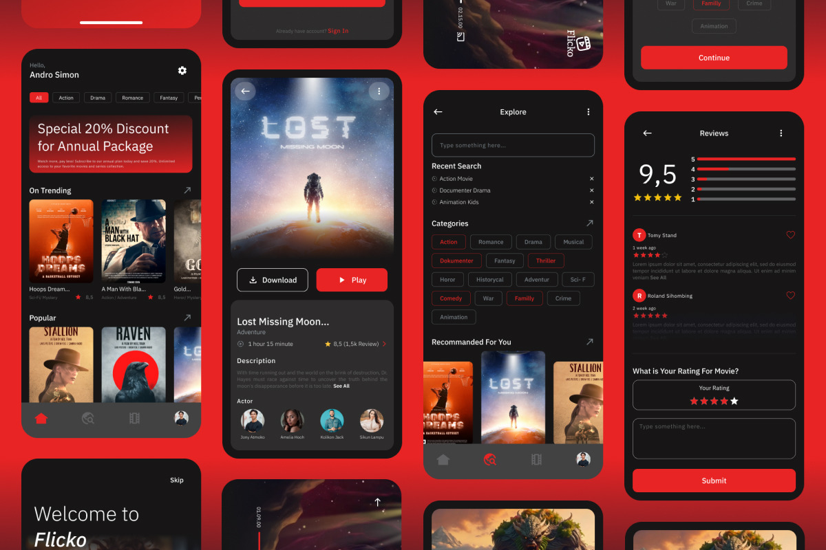 Flicko - Movie Streaming Mobile App, an App Template by twinstd (Photo 5 of 5)