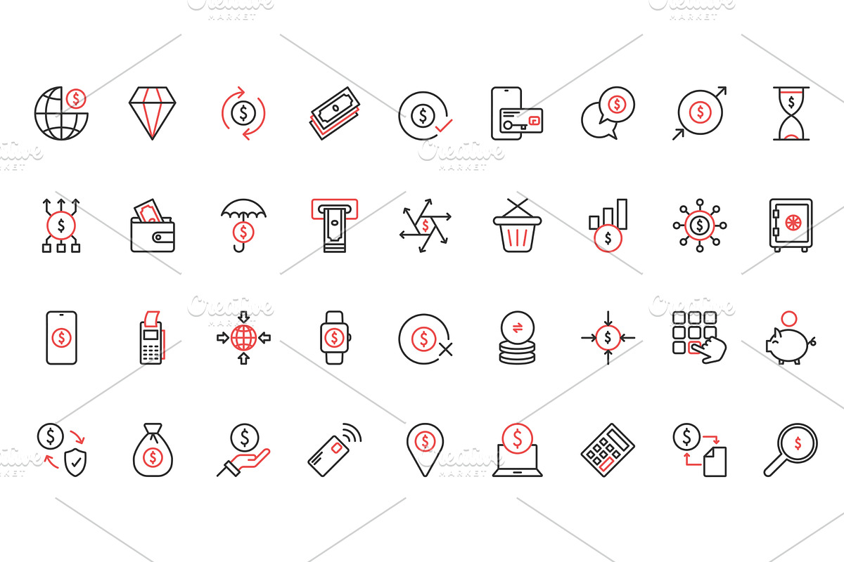 Finance icons, a Finance Illustration by Lemberg Vector