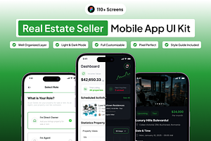 Real Estate Seller Mobile App UI Kit, an UI Kit Template by Moni Studio