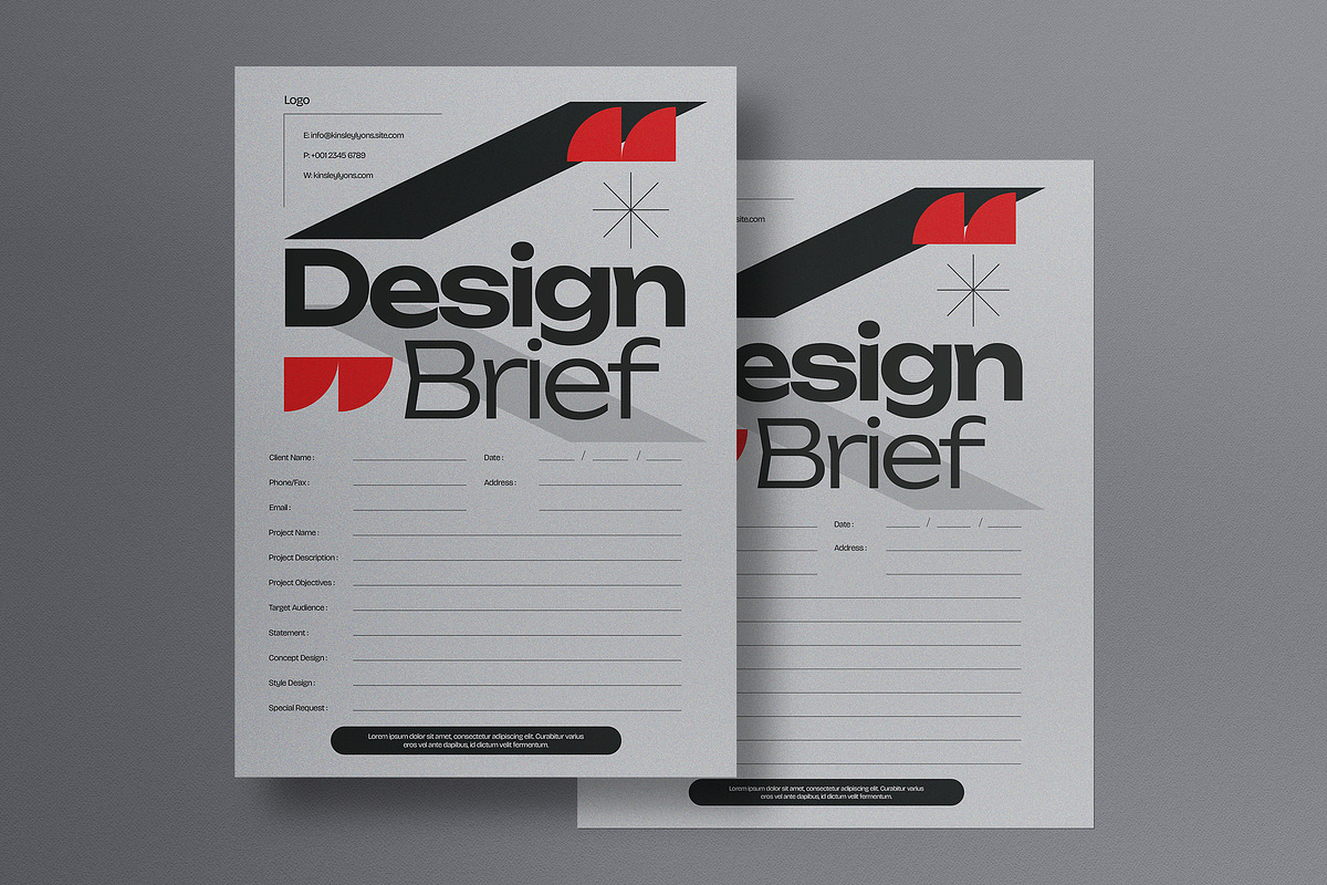 Gray Company Design Brief, a Flyer Template by graphicook (Photo 1 of 2)