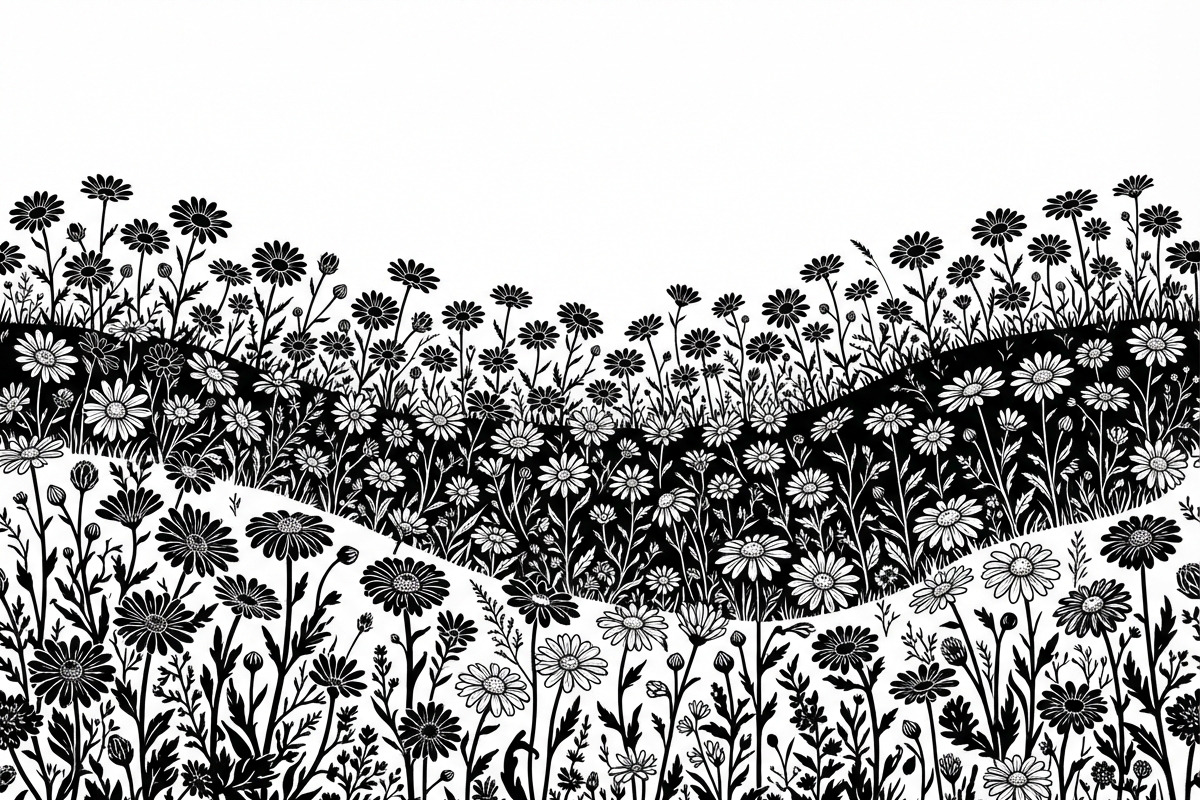 60 Daisy Flower Field Silhouette, a Seasonal Illustration by Amazin_art (Photo 11 of 28)