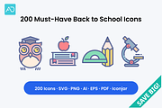Back to School Cliparts, an Emoji Icon by Amogh Design (Thumbnail 1 of 8)