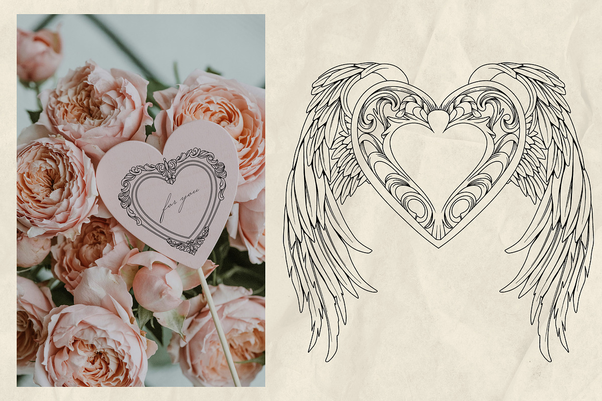 Victorian Hearts & Wings + Procreate, a Decorative Illustration by Skliarova (Photo 8 of 10)