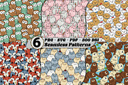Cute Doodle Animal Bundle Patterns, a Pattern Graphic by one-touch (Thumbnail 1 of 14)