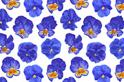 Blue Pansies Seamless Pattern, a Pattern Graphic by MarynaPetrovska (Thumbnail 3 of 11)