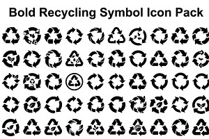 Bold Recycling Icon Pack, an Illustration by hafijul