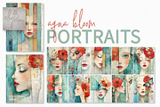 Aqua Bloom Portraits, a Decorative Illustration by rileyBgraphics (Thumbnail 1 of 6)