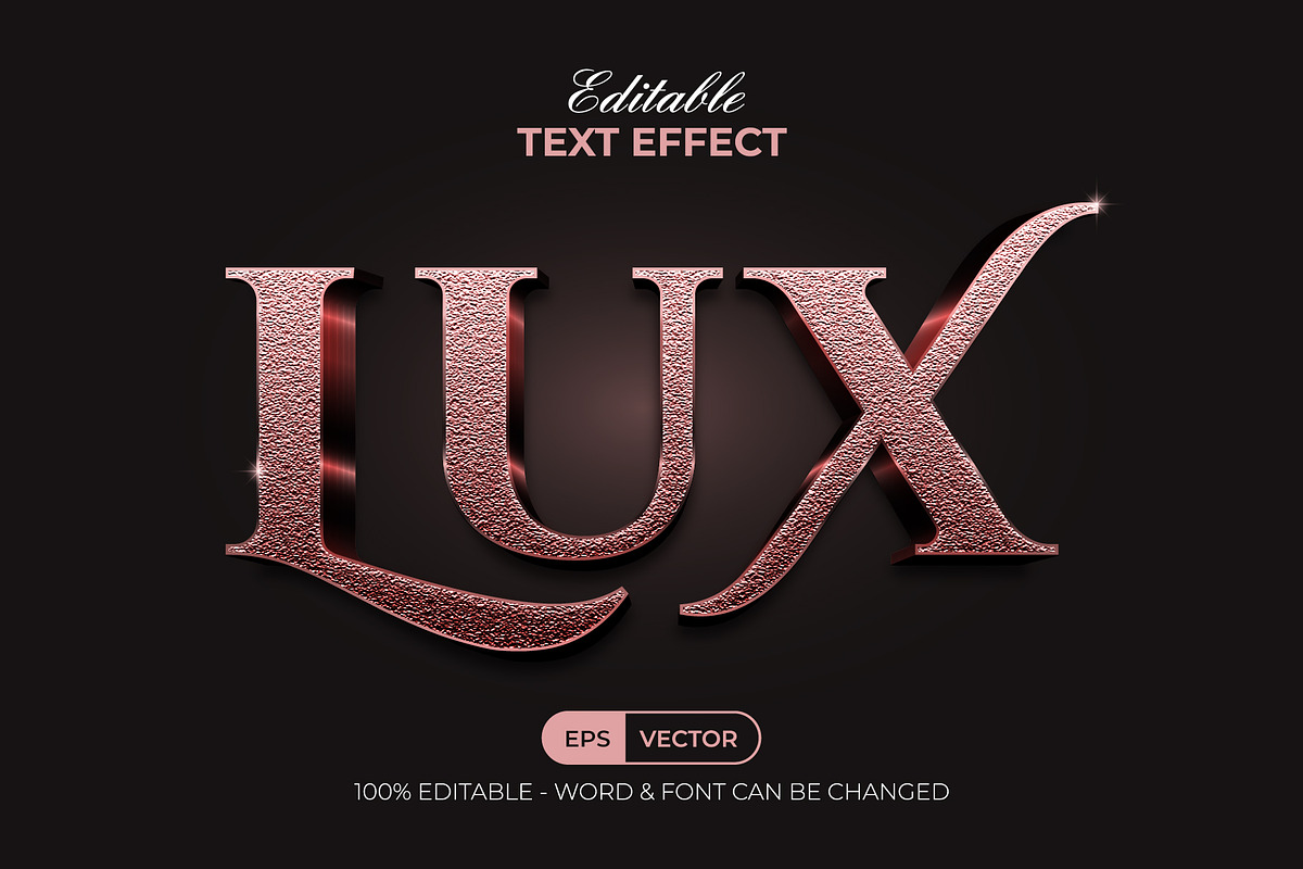 Lux Text Effect Rose Gold Style, a Layer Style Add-On by Mockmenot (Photo 1 of 2)