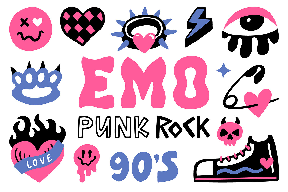 Emo / Punk / Rock collection, an Object Illustration by piyacler (Photo 1 of 7)