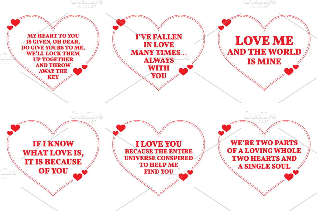 Nine Love Quotes. Set 8/26, a Decorative Illustration by sibgat