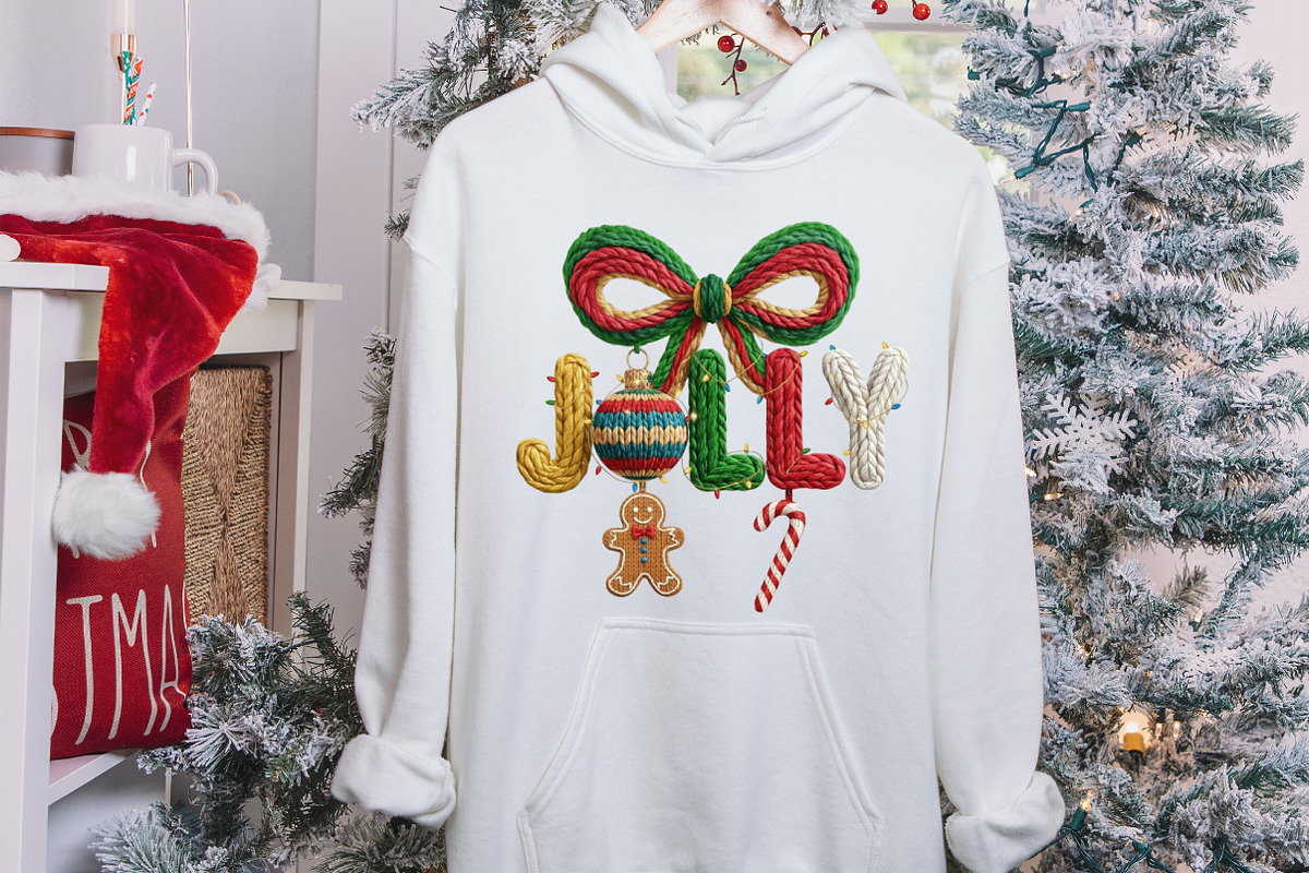 Faux Yarn Christmas Png Holly Jolly, an Illustration by designcity5 (Photo 8 of 8)