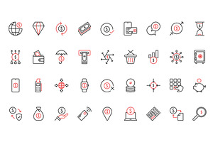 Finance icons, a Finance Illustration by Lemberg Vector