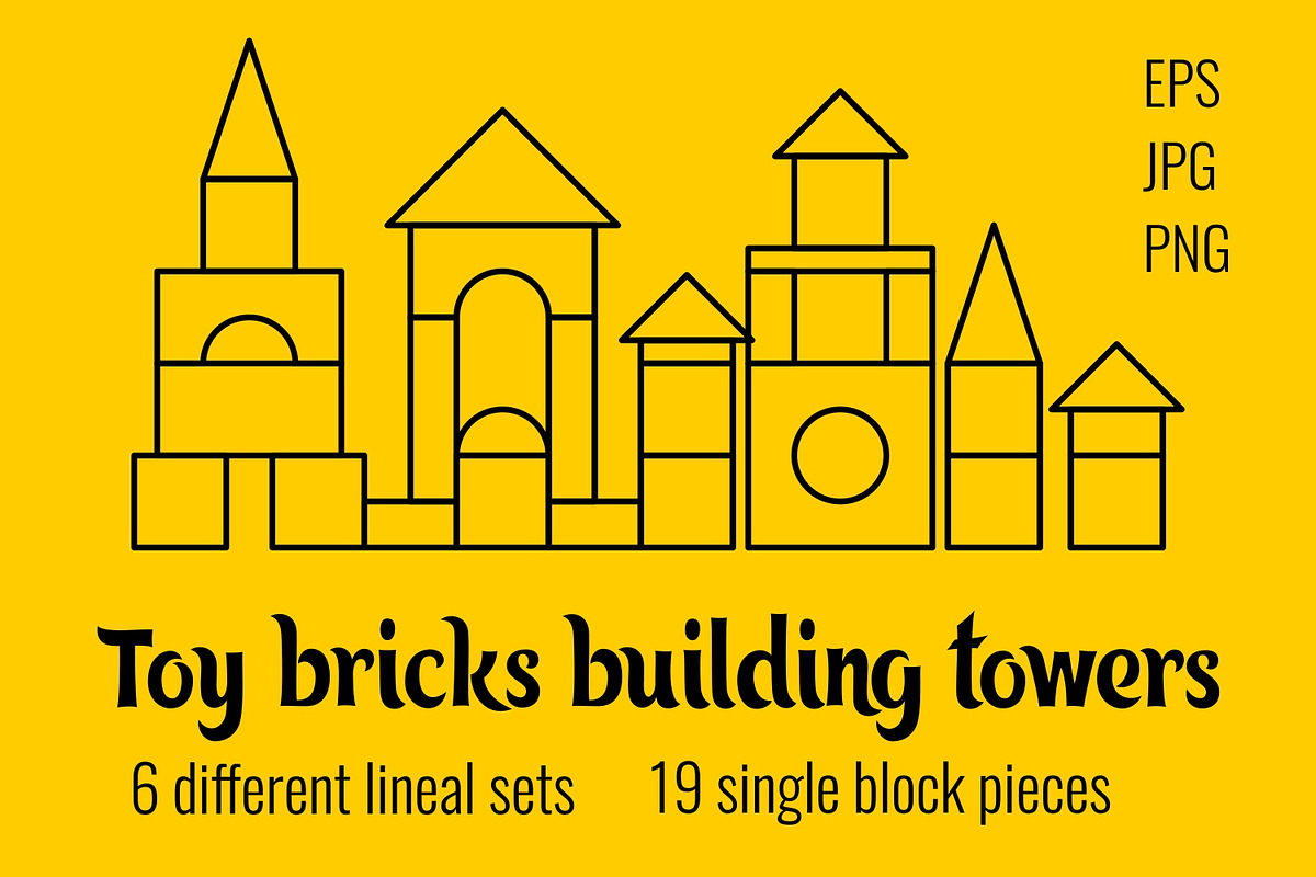 Toy bricks building towers, an Education Illustration by Primula`s shop (Photo 1 of 3)
