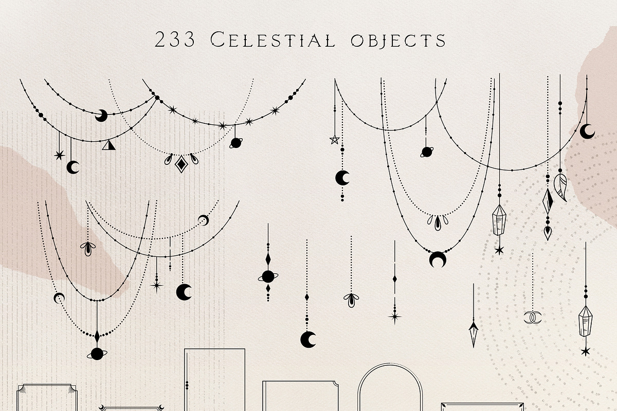 Moon flowers - celestial graphic kit, an Illustration by My Space Garden (Photo 8 of 18)