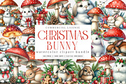Christmas Bunny Clipart Bundle, an Illustration by SinaCreation (Thumbnail 1 of 7)