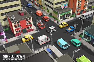 Simple Town - Cartoon City Assets, an Environmental 3D Model by Simple Assets