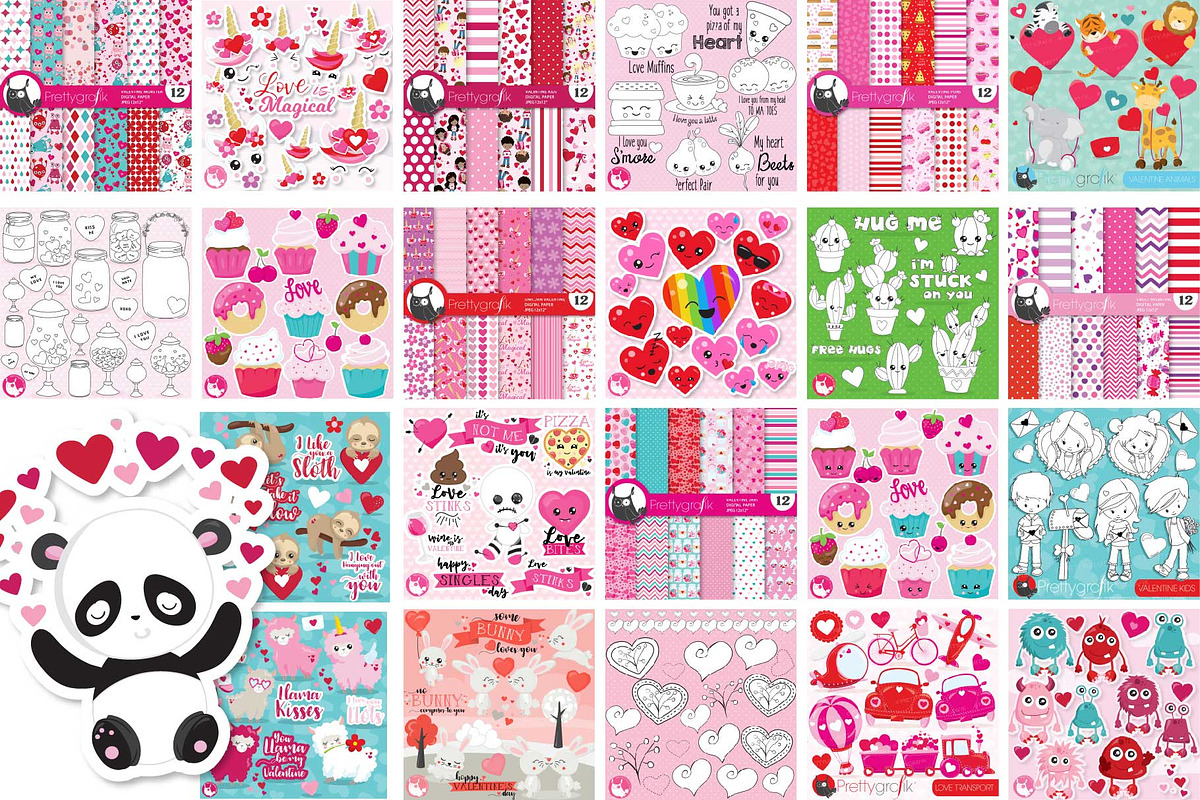 Mega Valentine graphics bundle, an Illustration by PrettyBundles (Photo 2 of 5)