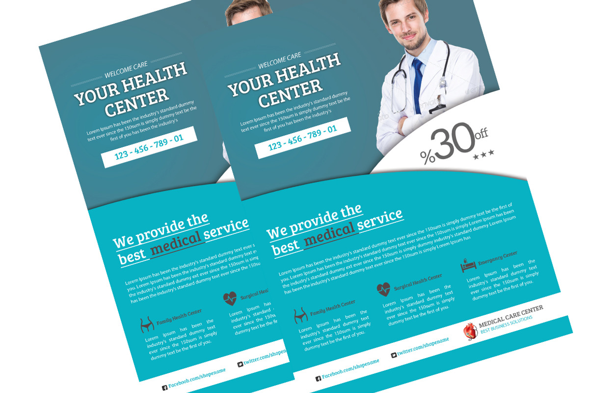 Medical & Health Flyer, a Flyer Template by TheGraphicsWorld (Photo 4 of 4)