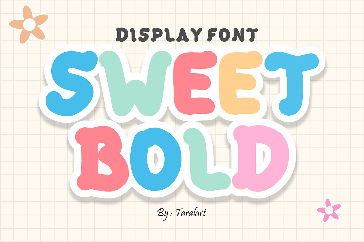 Sweet Bold - Cute Bubble Font, a Handwritten Font by KiddoGlyphs Studio (Photo 1 of 4)
